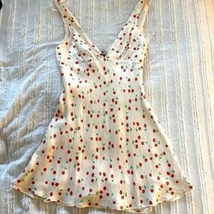Zara Cherry Print Satin Mini